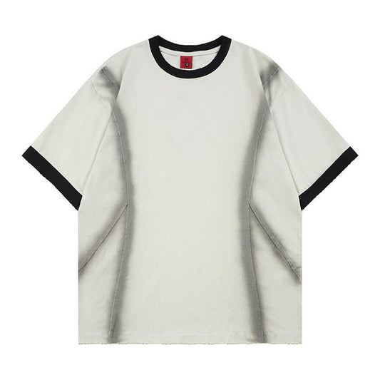 Spray dyed short sleeved structure