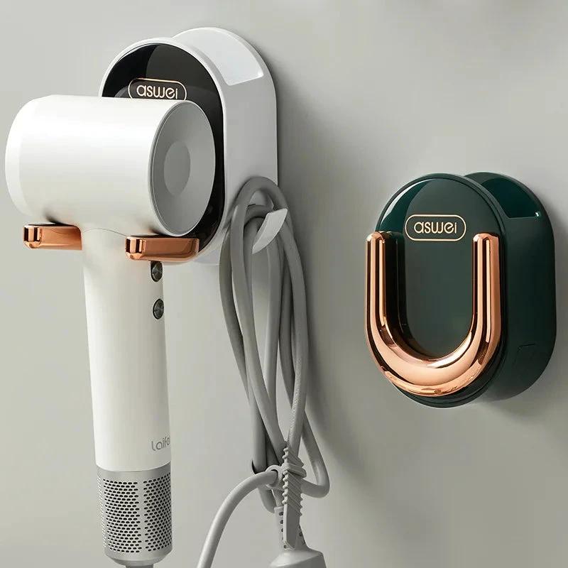 Wall Mounted Hair Dryer Holder Foldable Bathroom Wall Organizer Storage Holder Home Hair Brush Storage Bracket Hair Dryer Rack by eprolo