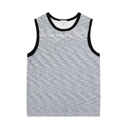 Color woven striped sports vest