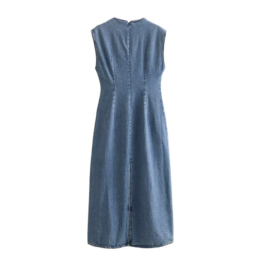 Vestido vaquero midi para mujer