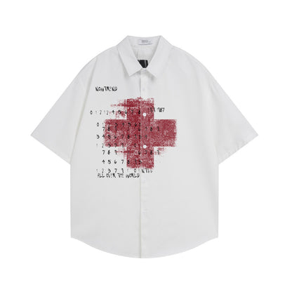 Cross printed short sleeved shirt