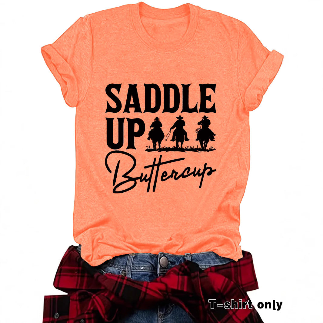 Camisa vaquera de manga corta estilo Western