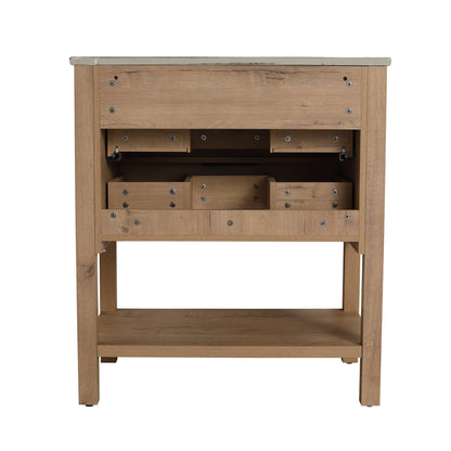 30 Inch Bathroom Vanity Plywood With 2 Drawers(BVB01030IMO-BL9075BK) by eprolo