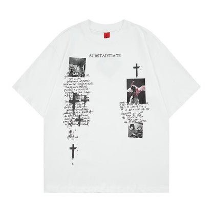 T-shirt lavé et usé à manches courtes pour homme