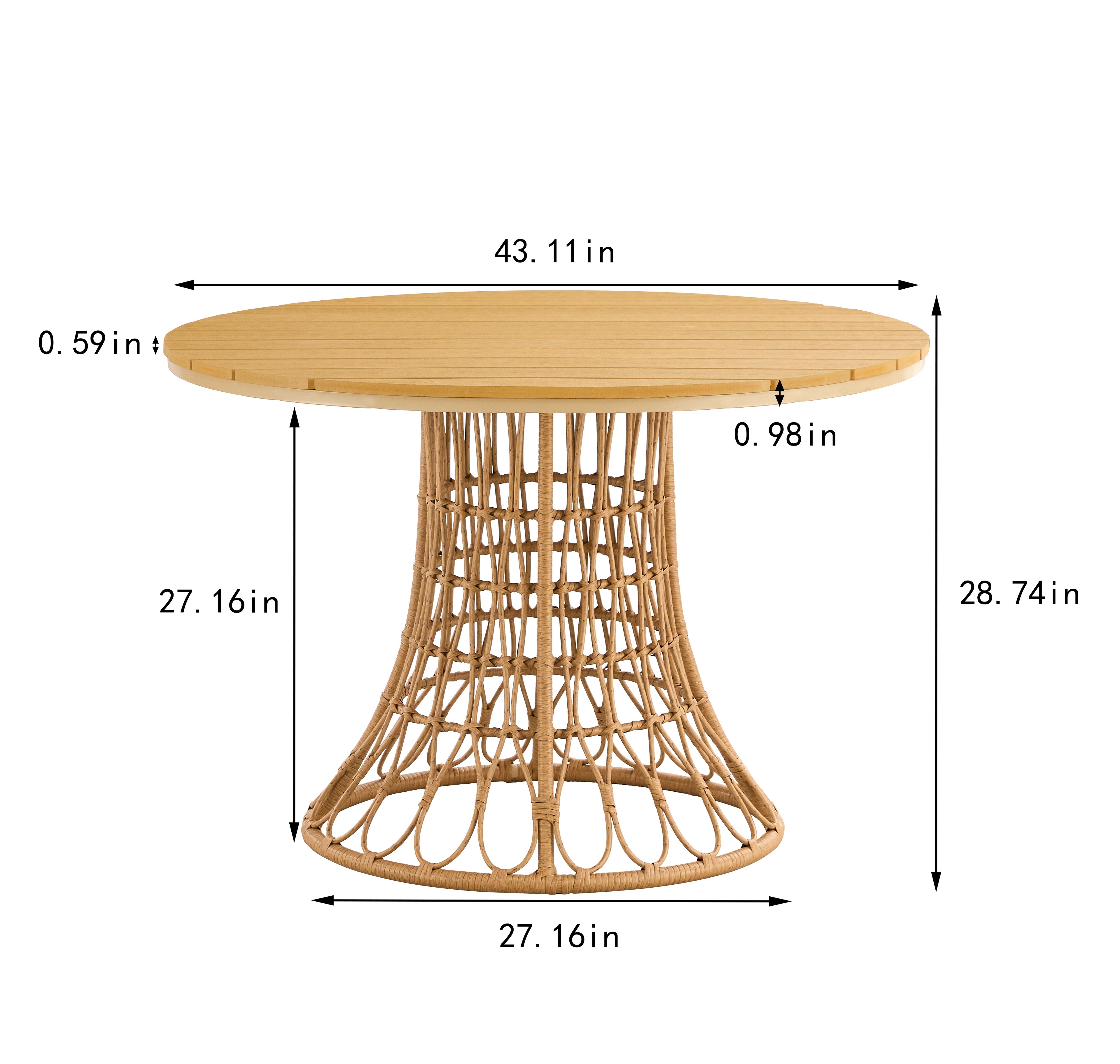 Mesa y silla de bambú simples para exteriores