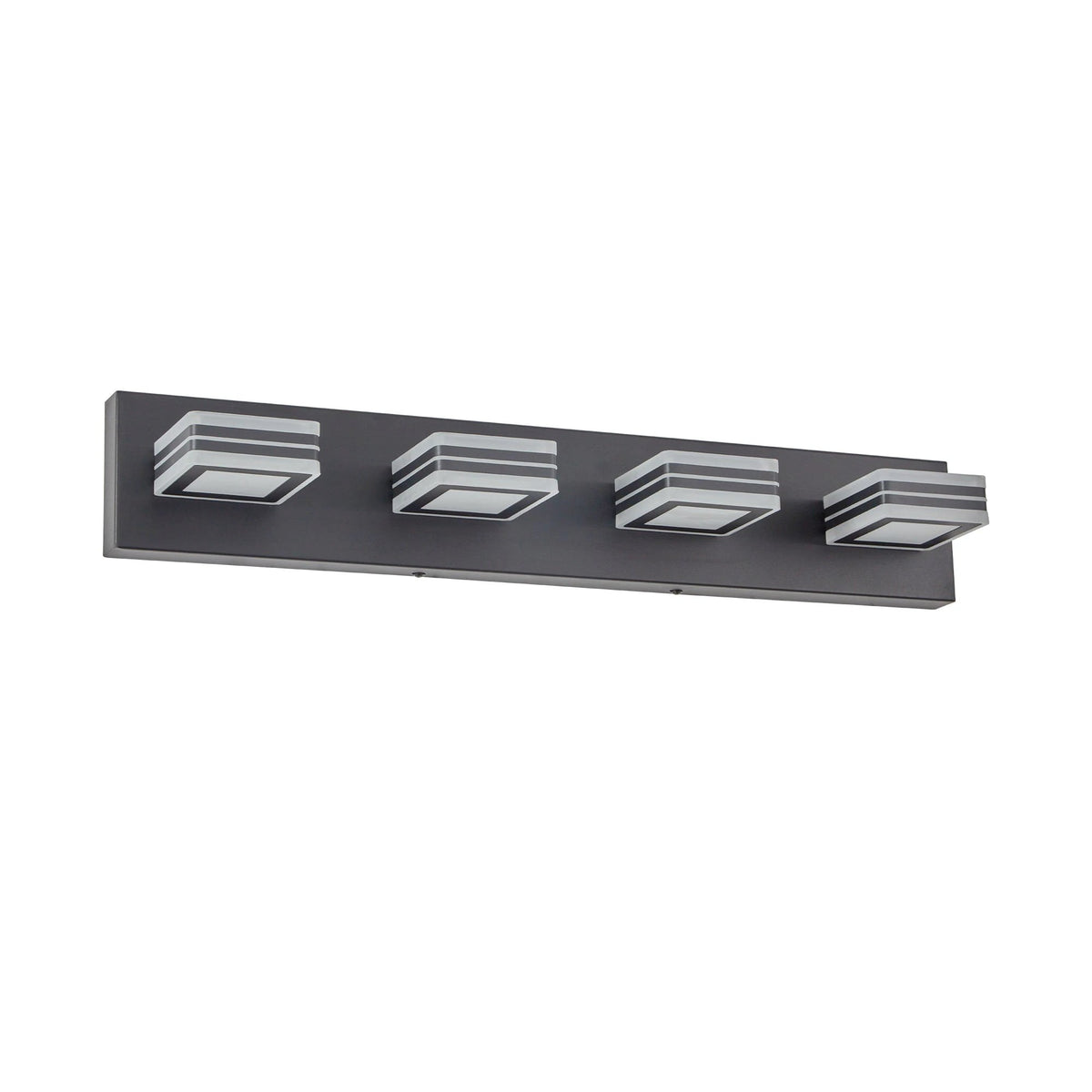 LED Modern Black Vanity Lights, 4-Lights Acrylic Matte Black Bathroom Vanity Lights Over Mirror by eprolo
