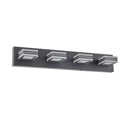 LED Modern Black Vanity Lights, 4-Lights Acrylic Matte Black Bathroom Vanity Lights Over Mirror by eprolo