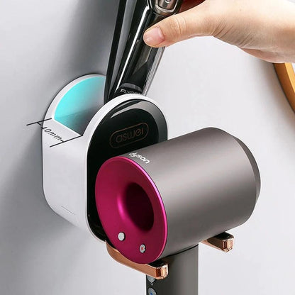 Wall Mounted Hair Dryer Holder Foldable Bathroom Wall Organizer Storage Holder Home Hair Brush Storage Bracket Hair Dryer Rack by eprolo