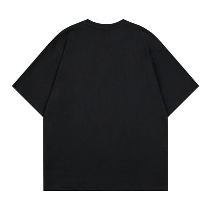 Bending over cat plush short sleeved shirt