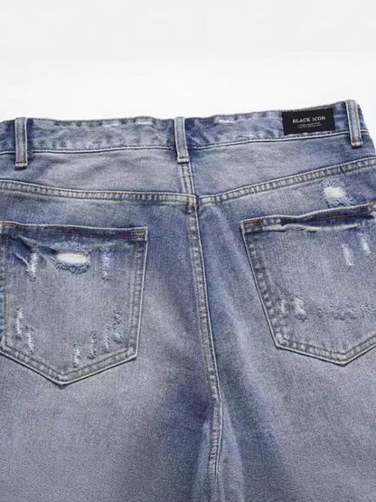 Bermudas vaqueras desgastadas para hombre