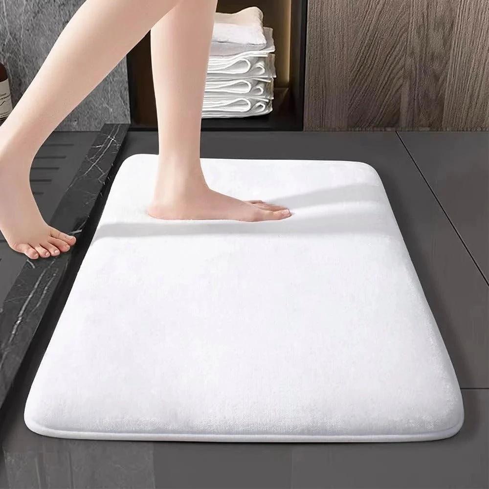 Thickened coral velvet solid color floor mat bathroom living room entrance water absorbing and non slip mat bedroom floor mat by eprolo
