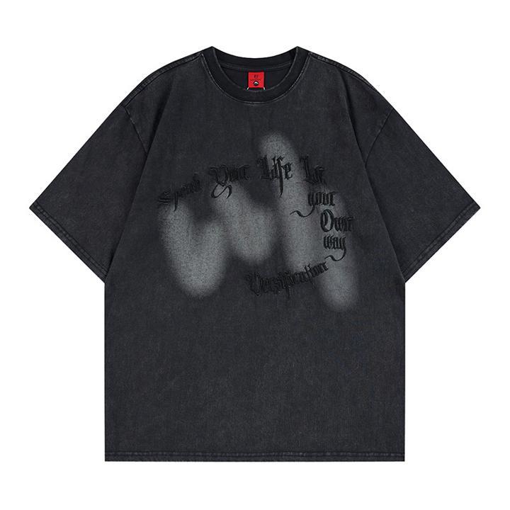 T-shirt à manches courtes imprimé lettres