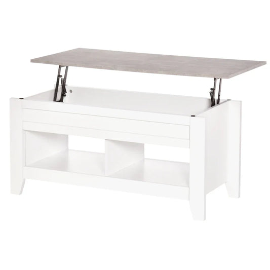 Lift-Top Coffee Table with Hidden Storage & Open Shelves-1
