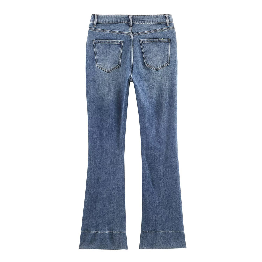 Jeans de mujer acampanados de tiro medio