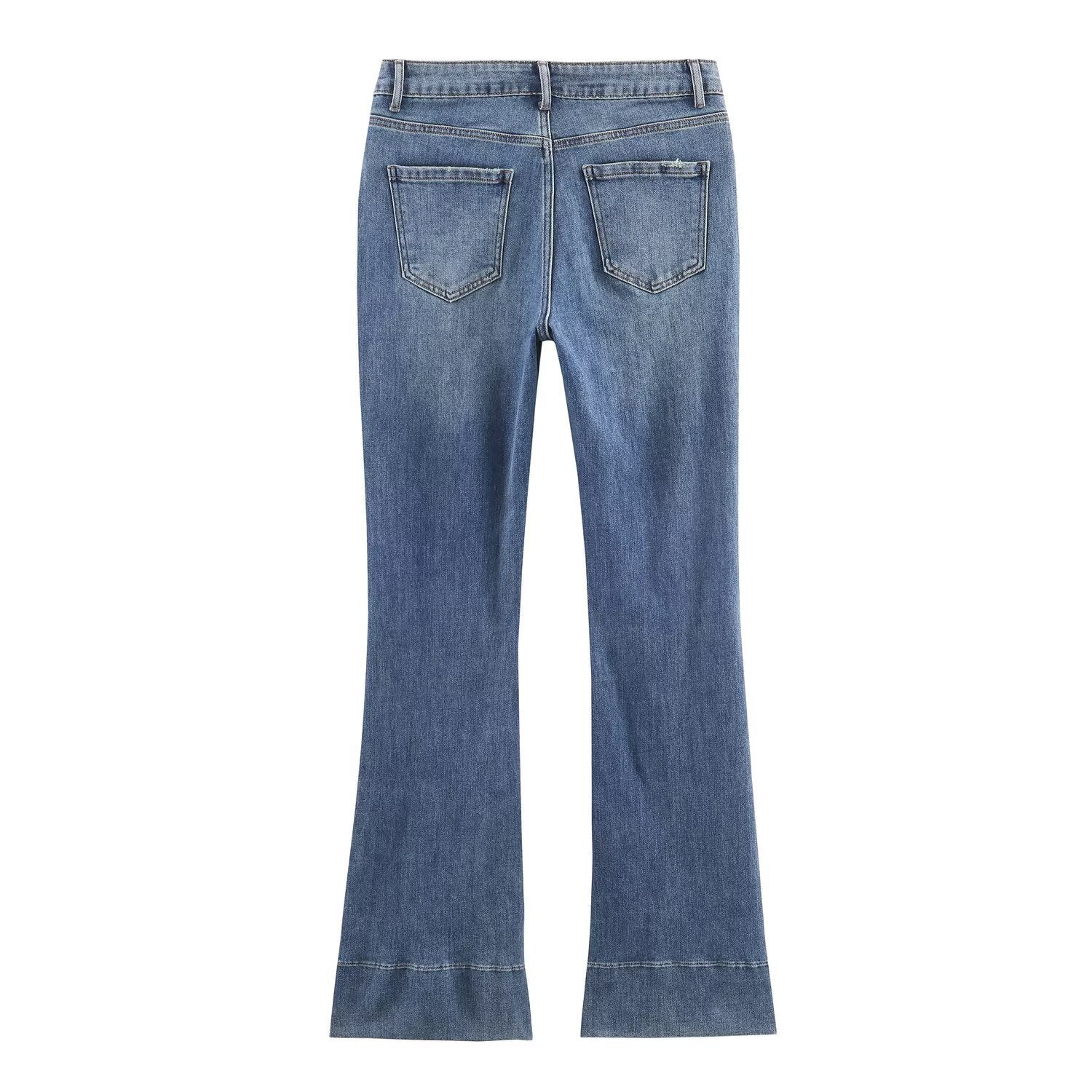 jeans évasés taille mi-haute vêtements pour femmes