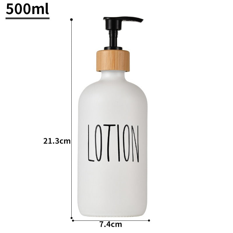 Glass 500ml Boston hand soap pump black and white split bottle wooden cap soap dispenser shampoo bottle by eprolo