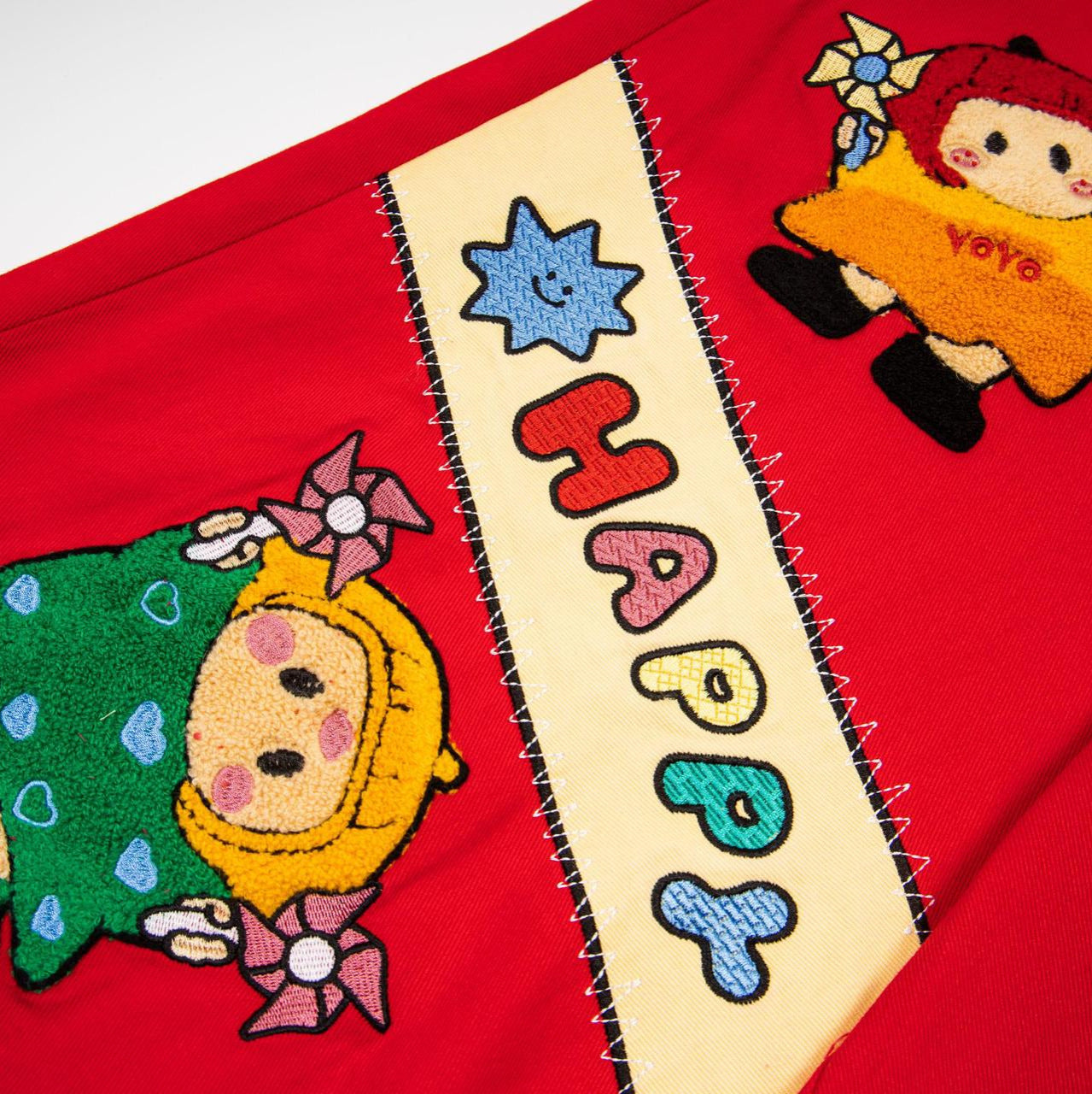 Cartoon plush seven quarter jeans