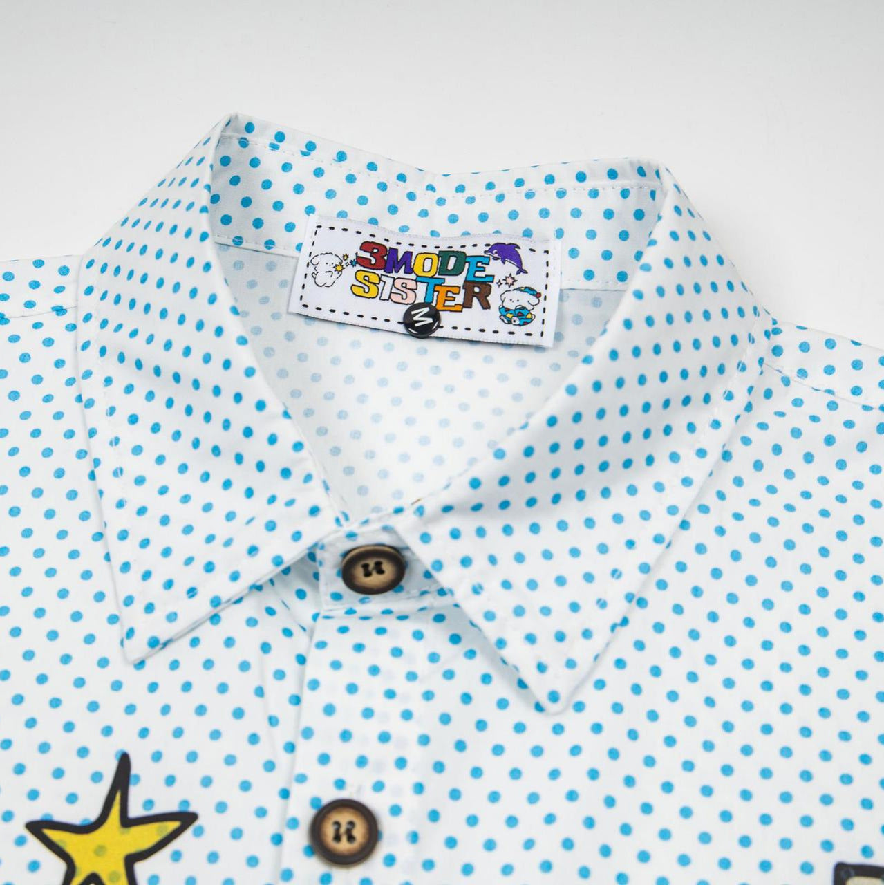 Cartoon polka dot short sleeved shirt
