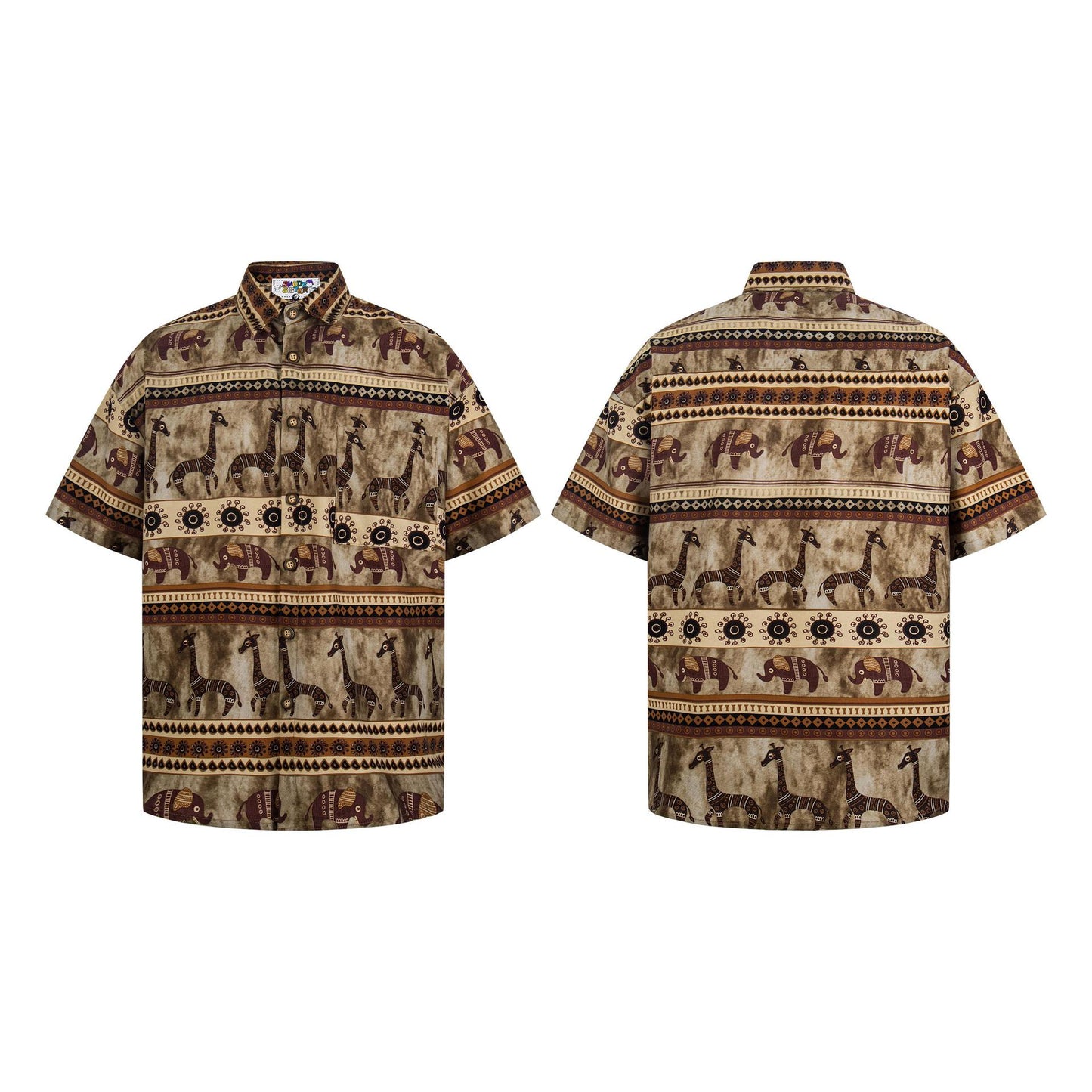 Camisa de manga corta con estampado de elefantes