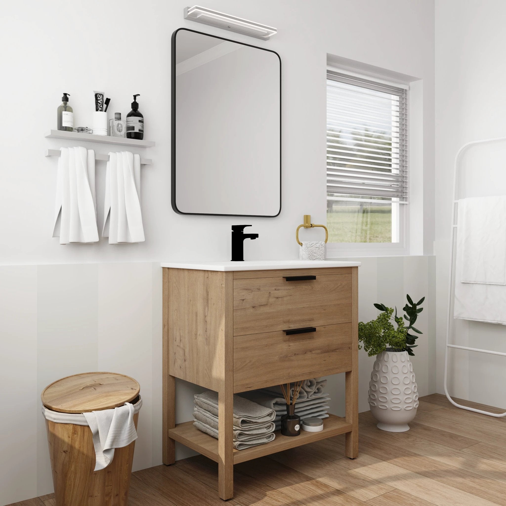 30 Inch Bathroom Vanity Plywood With 2 Drawers-BVB01030IMO-BL9075B by eprolo