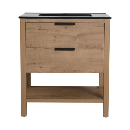 30 Inch Bathroom Vanity Plywood With 2 Drawers(BVB01030IMO-BL9075BK) by eprolo