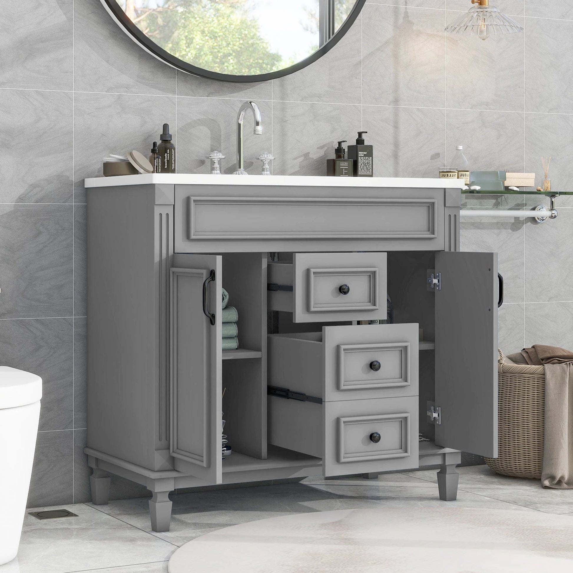 36'' Bathroom Vanity with Top Sink by eprolo