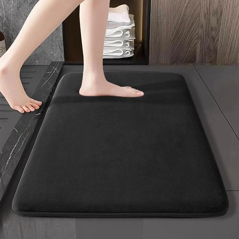 Thickened coral velvet solid color floor mat bathroom living room entrance water absorbing and non slip mat bedroom floor mat by eprolo