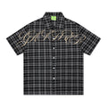 Loose short sleeved checkered shirt