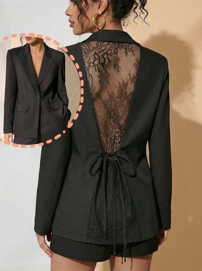 Élevez votre garde-robe avec cette veste de costume noire sophistiquée