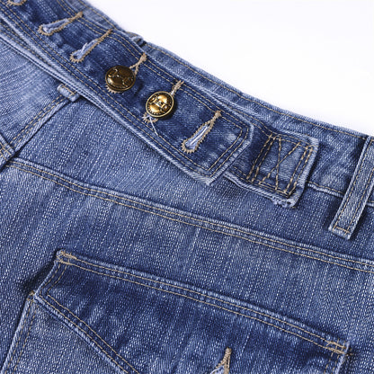 Short en jean délavé