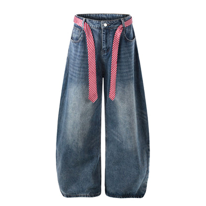 Pantalones vaqueros de mujer de talle alto, corte holgado, caída fluida, pierna ancha, versátiles, efecto adelgazante, hasta el suelo, tipo Knife Pants
