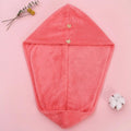 Super absorbent double-layer thickened coral velvet quick drying hair towel, shower cap, and headband towel by eprolo