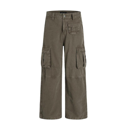 Loose Wide Leg Straight Leg Pants by eprolo