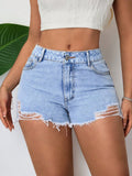 Shorts en jean déchiré pour femme