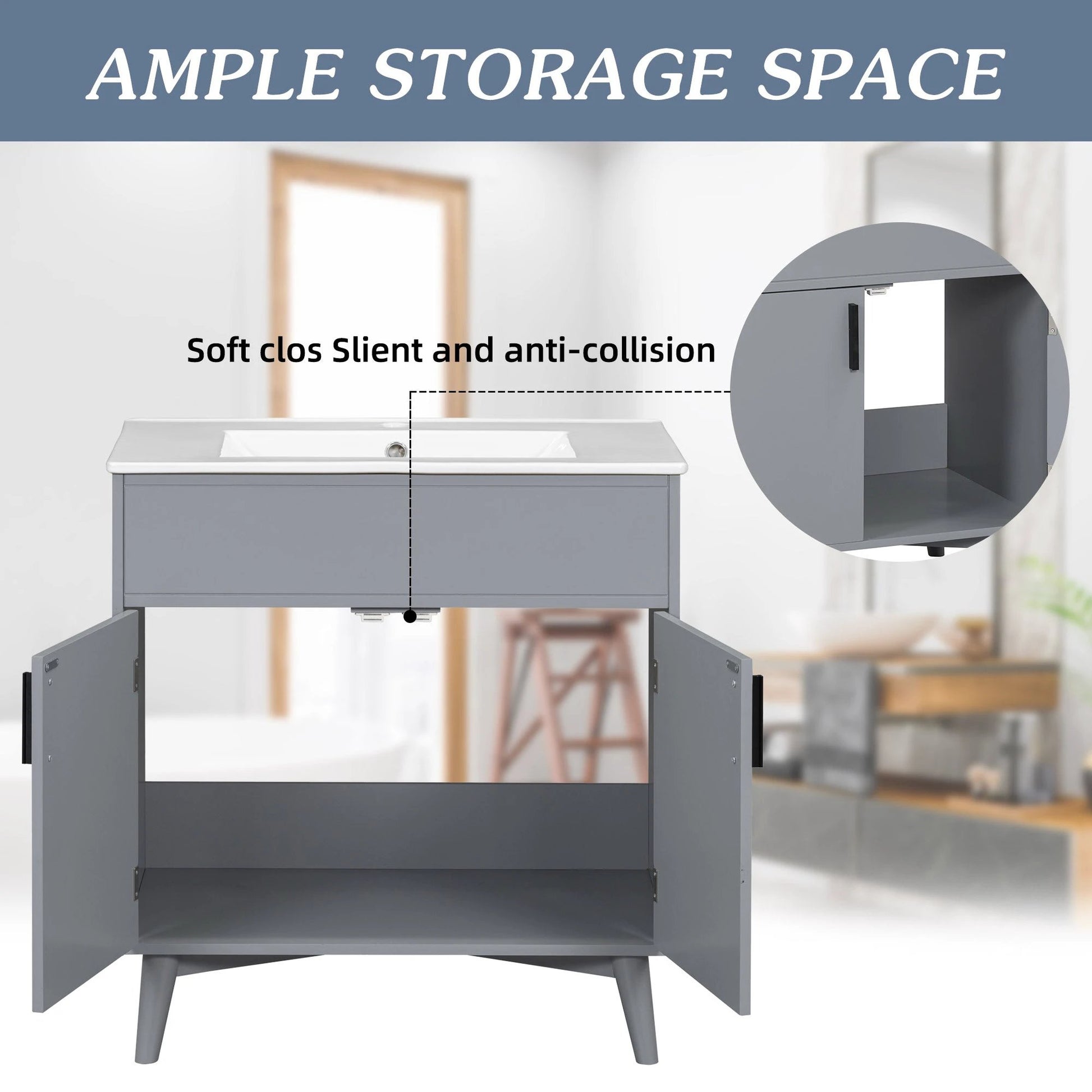 Bathroom vanity Set with Sink, Combo Cabinet, Bathroom Storage Cabinet by eprolo