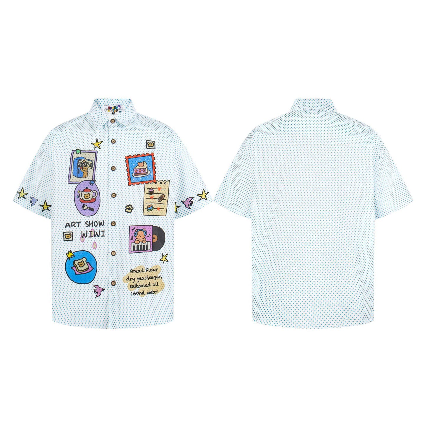 Cartoon polka dot short sleeved shirt