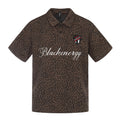 Leopard print short sleeved polo shirt