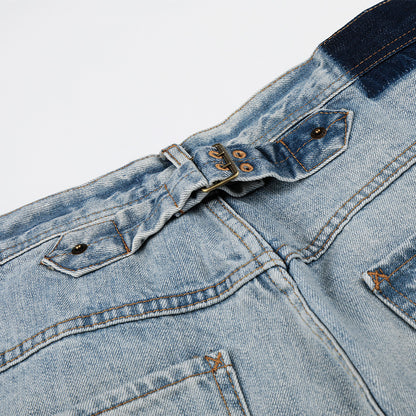 Pantalones de mezclilla blancos degradados desgastados