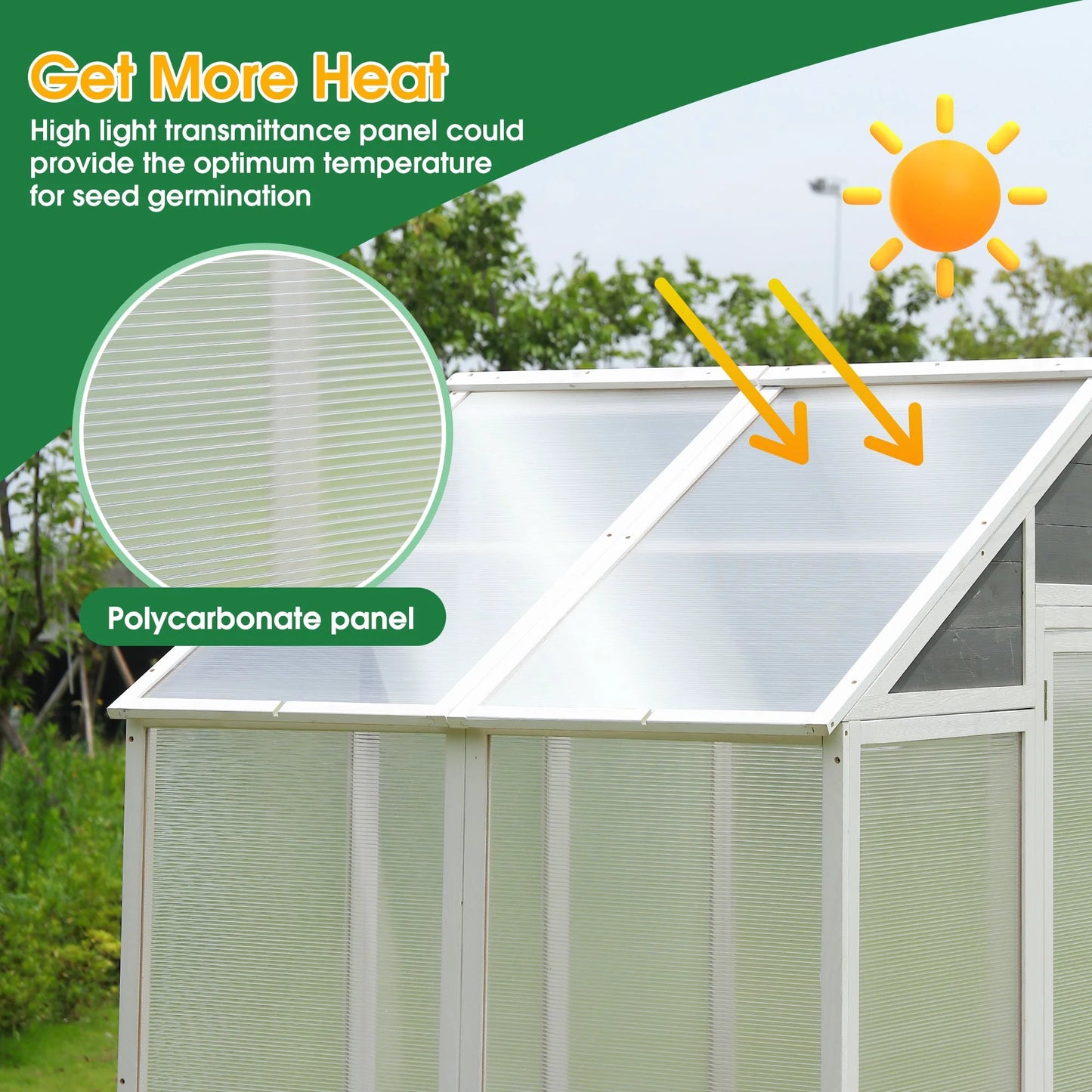 76''x48''x86'' Polycarbonate Greenhouse by eprolo