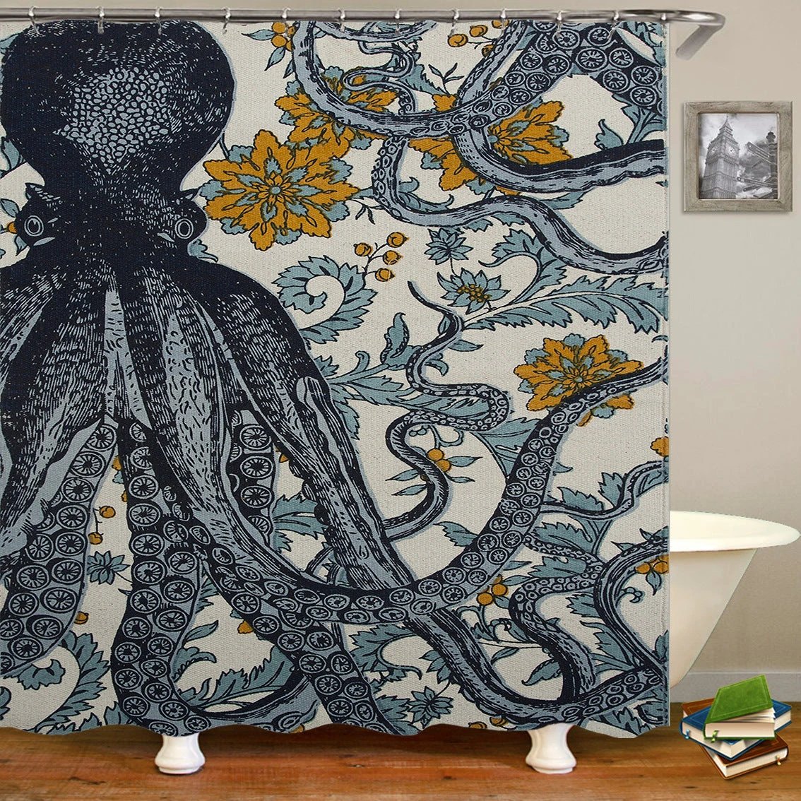 sea worldl Style Pattern Bathroom Shower Curtain by eprolo