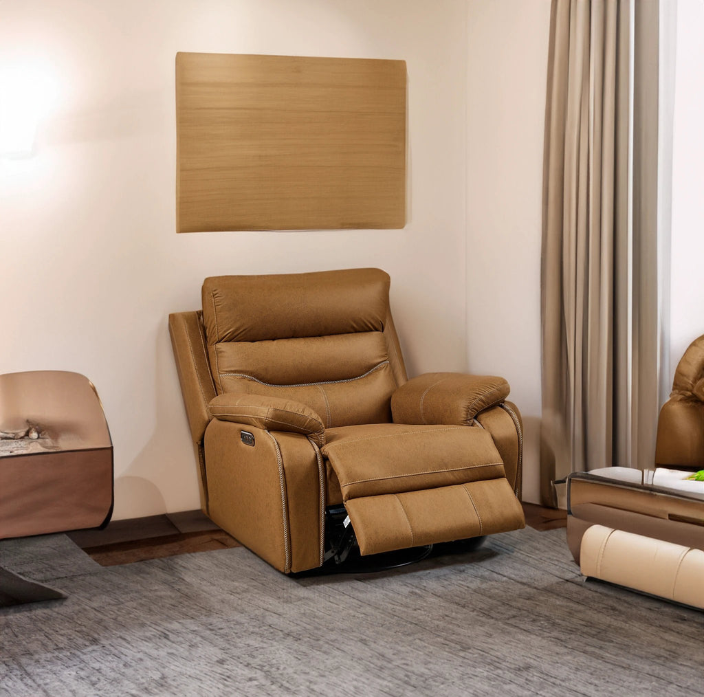 Liyasi Dual OKIN Motor Rocking and 240 Degree Swivel Single Sofa Seat recliner Chair Infinite Position by eprolo