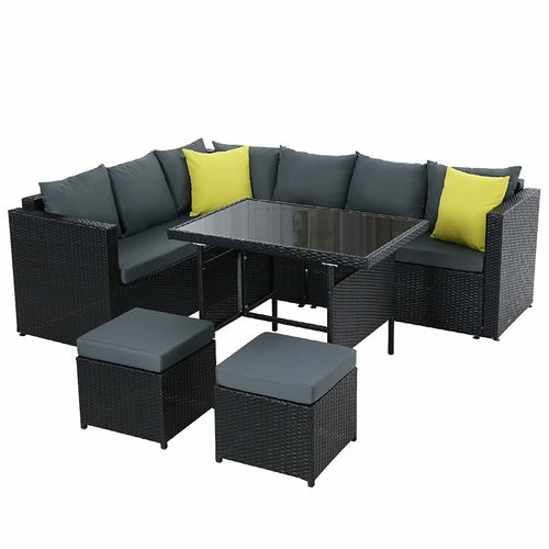 Rattan Outdoor Patio Sectional Dining Set