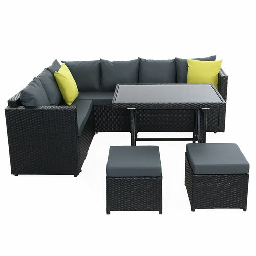Rattan Outdoor Patio Sectional Dining Set