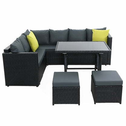 Rattan Outdoor Patio Sectional Dining Set
