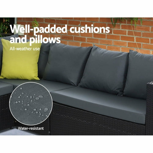 Rattan Outdoor Patio Sectional Dining Set