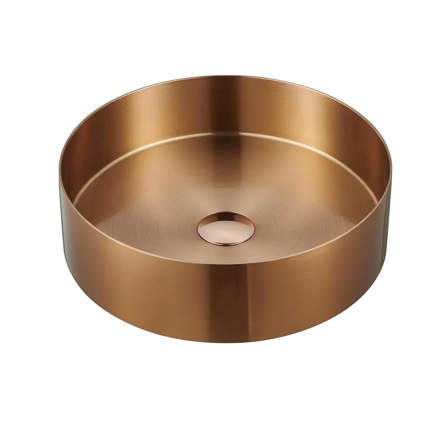 Wash Basin 304 15x15x4 Inch Rose Gold Stainless Steel Table Top For Bathroom-0