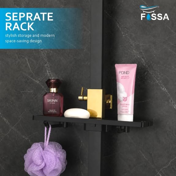 Fossa Aspire Shower Black Gold Wall Mounted 4-Function Brass-3