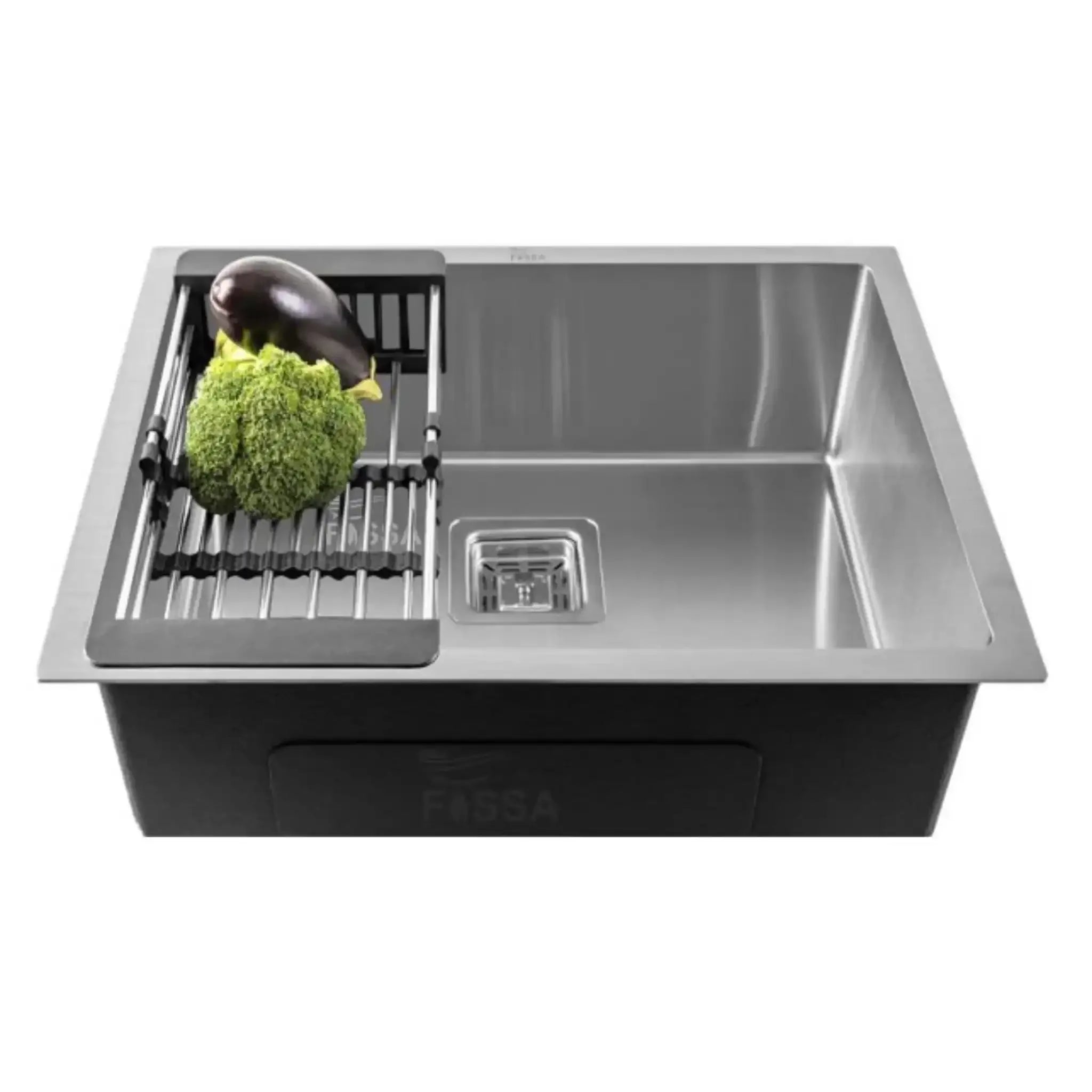 Premium Handmade (21 x 18 x 9 ) Inch Stainless Steel Single Bowl  Silver Kitchen Sink-0