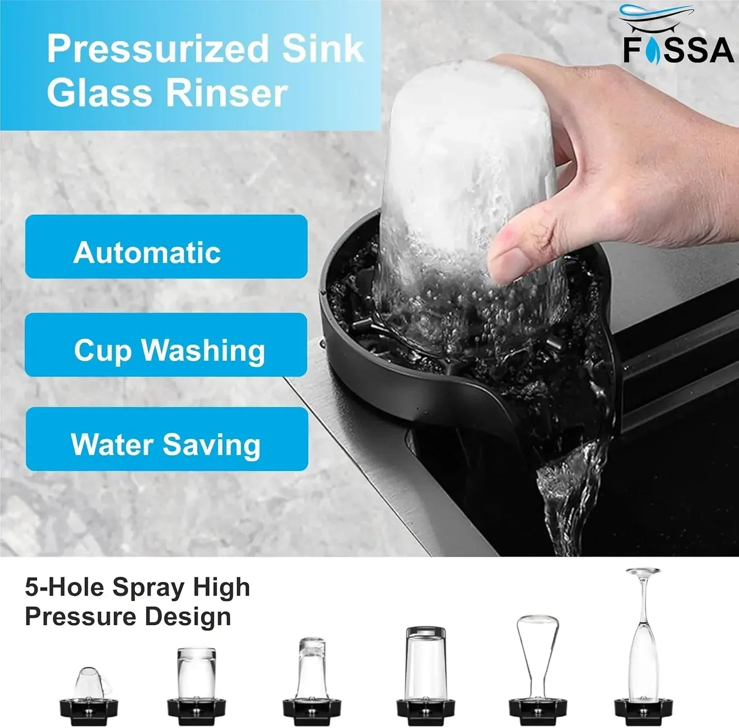 Smart Waterfall (30 x18 x 09 ) Inch 304 Stainless Steel Kitchen Sink Grey-1