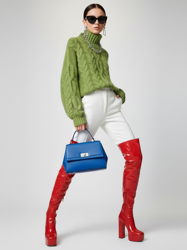 Green Cable Knit Sweater TRIBECA: New Colección COUTURE in NOLITA - BYMANYC ® New York-1